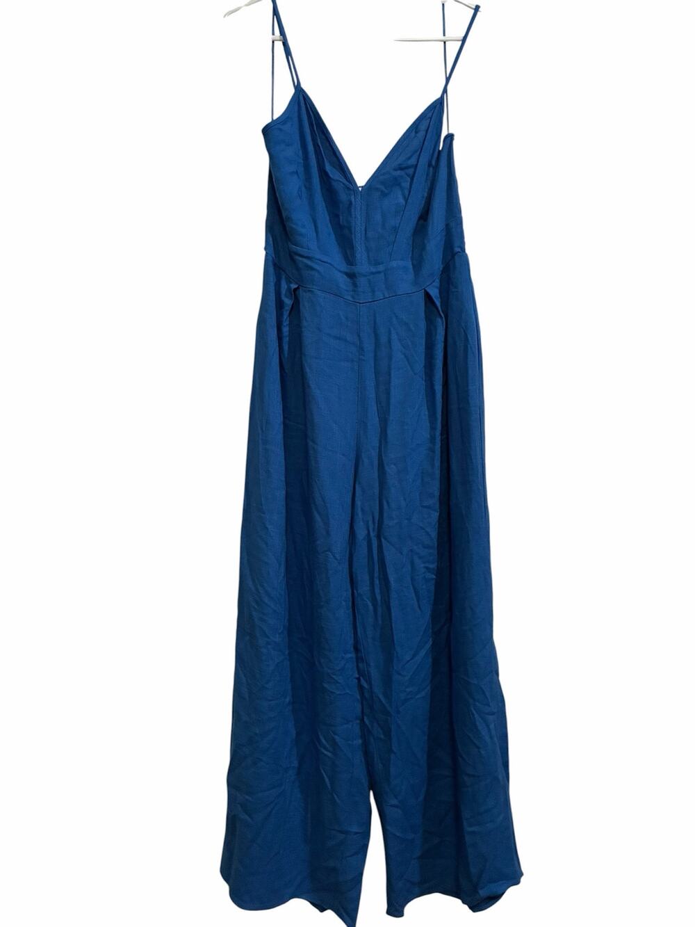 Sienna Sky Blue Wide Leg Jumpsuit Large Sleeveless V Neck Palazzo